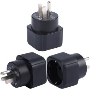 Adaptateur de Prise Europe vers États - Unis/Canada, Adaptateur de Prise France vers Prise Canada, Convertisseur de Prise de Voyage Europe/Allemagne/France vers États - Unis (3 pièces) (DigitCity-EU, neuf)