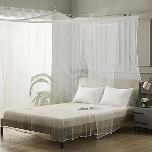 Deryan Moustiquaire pour lit double et lit simple, grande moustiquaire de voyage, moustiquaire à mailles fines comme protection contre les moustiques, filet anti-mouches intérieur et extérieur (Deryan, neuf)