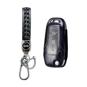 MEDZUK Coque Cl&eacute; Compatible avec Ford Puma ST Line X 2020-2024 2025 Coque de Protection pour cl&eacute; de Voiture TPU, Accessoire &Eacute;tui pour Cl&eacute;s avec Porte-cl&eacute;s (Noir) (MEDZUK-EU, neuf)