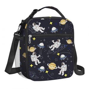 Clastyle Sac Isotherme Repas Enfant Espace &Eacute;toile Lunch Bag Isotherme Gar&ccedil;ons Filles Petit Sac Lunch Box pour L'&eacute;cole &Eacute;tudiant Pique-nique, Plan&egrave;te Astronaute (Changtian_Im&Ex, neuf)