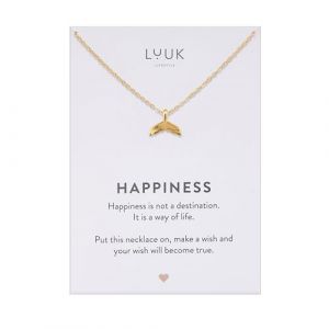 LUUK LIFESTYLE Collier femme I fille avec pendentif queue de sirène I baleine, idée cadeau pour elle, design simple et subtil, non ternissant, or (LUUK Brands, neuf)