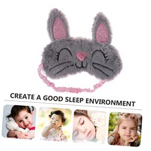 CALLARON 1 Pièce Masque de sommeil enfants oeil au beurre noir cache-oeil de dessin animé pour enfant joli masque pour les yeux pour dormir Masque des yeux du sommeil Peluche Gris (Raindrops On Roof, neuf)