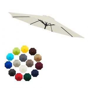 SMELEDFCFK Tissu De Rechange Pour Parasol D'extérieur Pour Parasol 6 Baleines/8 Baleines, 2/2.3/2.5/2.7/3m Toile De Parasol De Jardin, Housse De Rechange Pour Parasol Universelle(Beige,(10FT)3m/6-Ribs (Haoluofangzipin, neuf)
