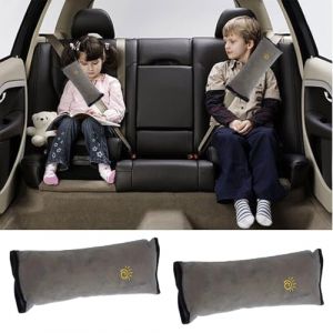 Furforstk coussin ceinture voiture enfant 2 pi&egrave;ces protege ceinture voiture enfant gris protection ceinture voiture enfant, rembourrage &eacute;pais, emp&ecirc;che la ceinture de s&eacute;curit&eacute; de couper dans le cou (Furfor, neuf)