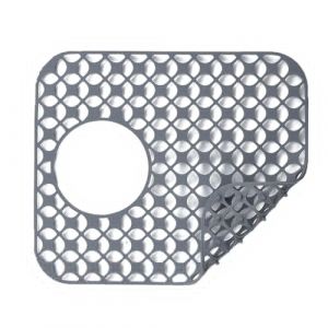 iAnomla Mat à Lavabo en Silicone,34x30cm, Protecteurs D'évier Antidérapant Pour évier de Cuisine, Comptoir Des Tapis Pour Le Fond de L'évier De La Cuisine ， Tapis De Vidange en Verre - Gris（Avec Trou） (iAnomla, neuf)