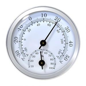 CGEAMDY Mini Thermom&egrave;tre Voiture, Jauge Temp&eacute;rature Analogique M&eacute;canique, Thermom&egrave;tres Voiture avec Autocollant en P&acirc;te, pour Camions, Automobile, M&eacute;t&eacute;orologie, Agriculture Industrie(Argent) (CGE Auto, neuf)