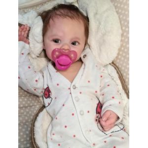 Zero Pam Poupée Reborn Fille Silicone Complet Corps Réaliste Nouveau-Né Poupon 45 CM Câlin Enfant Réel Bébé Taille Cheveux Enracinés Anatomiquement Correcte en Vinylee Complet Bebe Reborn Fille (Estotrade, neuf)