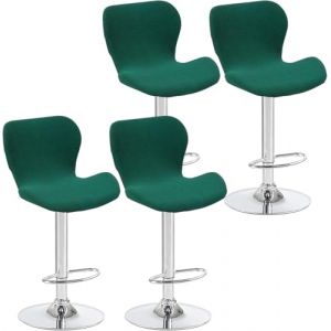 Housse Tabouret de Bar en Velours/Incurv&eacute; Lot de 2/4/6 Extensible Couvre de Tabouret de Bar de pub Couverture de Tabouret Haute Housse Chaise de Salle a Manger Couvre Protecion De Chaise ( Color : #12 (Lausit Zenr, neuf)