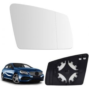 Mingke Verre de R&eacute;troviseur Droite Compatible avec Mercedes-Benz A B C E S-Class W176 W246 W204 W212 W221 GLA CLS CLA GLK,Glace Retroviseur Exterieur avec Chauffant et Plaque de Support (Wayne Base, neuf)