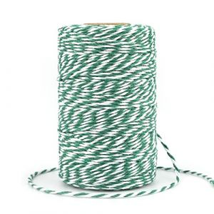 G2PLUS 100M Ficelle Coton No&euml;l Ficelle Vert et Blanc 2MM Ficelle Cadeau Decorative Cordes pour l'emballage de Cadeaux de No&euml;l et Bricolage Artisanat (BIGGER, neuf)