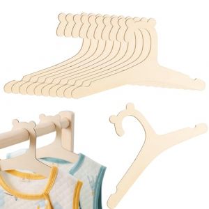 Delsen Lot de 10 Cintre Bebe, Cintres en Bois pour V&ecirc;tements de B&eacute;b&eacute;, B&eacute;b&eacute; Scintre Antid&eacute;rapant, Petit Ceintres pour Enfant, Cintre Poup&eacute;e Enfant Motif, D&eacute;coration pour Chambre d'enfant (booyoo, neuf)