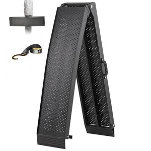 FACHNUO Rampe Pliable en Aluminium 228x28cm, Capacit&eacute; de Charge 340 kg pour Moto, Quad, Pick-up avec Poign&eacute;e Transportable, Surface Anti-D&eacute;rapante, Gain de Place (1 Unit&eacute;, Noir) (meixu, neuf)