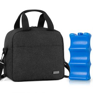 Teamoy Sac Isotherme de Transport avec Bloc R&eacute;frig&eacute;rant, Glaci&egrave;re pour Lait Maternel, Au Maximum 6 Biberons (Jusqu'&agrave; 270 ML), Noir (DR-EU, neuf)