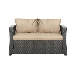 Setgarden® Coussin d'extérieur pour banc de jardin en rotin synthétique - Pour balancelle hollywoodienne - Beige - 110 x 60 x 50 cm (setgarden, neuf)
