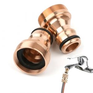 2 Pièces Connecteur De Robinet en Laiton Jardin,Laiton Universelle Raccords de Robinet,Raccord Tuyau d'Arrosage, raccords rapides de tuyau d'arrosage de 3/4 Pour tuyaux d'arrosage (Hongoen, neuf)