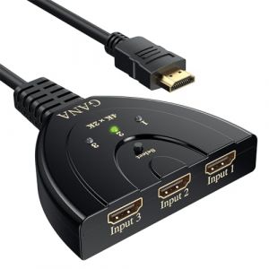 Switch HDMI 4k, GANA Multiprise HDMI Switch 3 Entrée 1 Sorties Commutateur HDMI avec Câble Haute Vitesse, Splitter HDMI Switcher en Charge pour TV Fire Stick, Xbox, PS5 PS4, Blu-Ray,DVD,PC, Roku (LAVZIURETY, neuf)