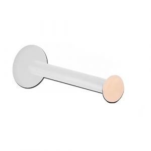 Inoki - Micro labret Bioflex avec disque 2mm pour piercing invisible - Jonc/Tige 1.2 mm, Long. int. 8 mm, &Eacute;l&eacute;ment 2 mm - Chair (INOKI PIERCING, neuf)