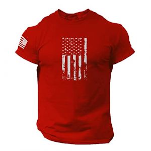 Tee Shirt Homme Drapeau Americain Manches Courtes Et Col Rond T Shirt Musculation Printemps Et été Casual Shirt Tops Elégant et Chic Imprimé Rétro Tshirt Homme Marque Soldes (sutelang lurryly (7-15 jours de livraison), neuf)