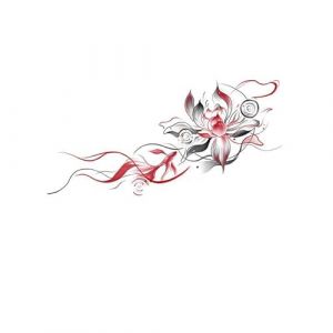 Autocollant de couleur pour bras de clavicule de lotus rouge, non réfléchissant, imperméable, réaliste, jetable, grand teint, lavable, tatouage temporaire longue durée(2pcs) (CHJWEIHHERT, neuf)