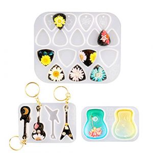 Moules en Silicone pour Guitare, médiator Pouce Guitare, moules en résine époxy, moules pour médiato, Collier, Porte-clés (lanotebleue, neuf)