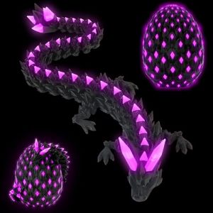 JONRRYIN &OElig;ufs de Dragon Articul&eacute; 3D, Imprim&eacute; en 3D, Jouet Dragon &OElig;ufs Lumineux, Jouet de Articul&eacute; pour Cadeaux Adultes Enfants No&euml;l D&eacute;coration de Bureau (Davidboy Etrade Kft., neuf)