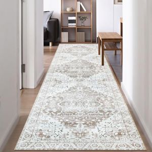 Famibay Tapis de Couloir 80 x 300cm Tapis de Cuisine Vintage Lavable Descente de Lit Tapis de Cuisine Devant Evier Lavable Antiderapant pour Salon, Chambre, Cuisine et Couloirs (Pretty Decor, neuf)