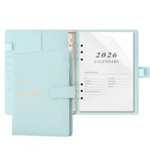 Donfulfip Agenda 2026 Relieur Carnet A5, Planificateur Quotidien, Agenda 2026 Jour par Page de Jan &agrave; D&eacute;c. Organiseur Relieur Couverture Rigide avec Autocollants de Planification, Porte-Stylo, Poche (Dong.Feng, neuf)