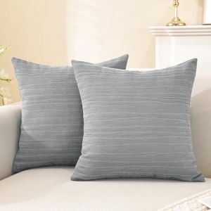 Ystyle Lot De 2 Decorative Housse Coussin 40x40, Housse De Coussin Super Doux Polyester, Cushion Covers avec Fermeture Eclair Cach&eacute;, pour Maison Salon Chambre Lit Clic Clac, Gris &Eacute;l&eacute;gant (ITALY NIHAO GROUP, neuf)