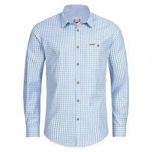 Stockerpoint OC-Martl Chemise Traditionelle Bavaroise à Carreaux pour Homme | Chemise pour Le Lederhosen Oktoberfest | Chemise pour Costume Deguisement Allemand, bleu clair, M (OCCULTO, neuf)