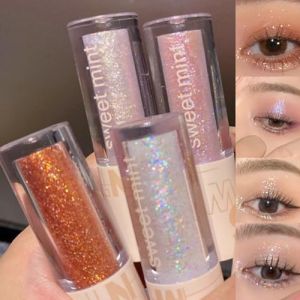KARLOR Lot de 4 fards à paupières liquides à paillettes - Fard à paupières liquides à paillettes - Highlighter Diamond Eyeshadow Stick - Rose, argent, or, violet - Shimmer Shiny Pearl - Eyeshadow (PoFeng Direct, neuf)