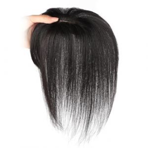 Hair Topper Real Human Hair 9,8 pouces de long Human Hair Toppers for Hair Hair Women Silk Base Clip in Hair Extensions Natural Recherche pour une utilisation naturelle noire naturelle, Human Hair To (EnShiShimafadianziyouxiangongsi, neuf)