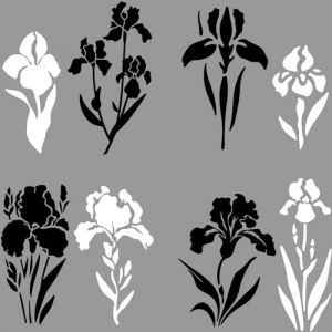 GORGECRAFT 4 Styles Iris Autocollant de Voiture Noir et Blanc Holographique Fleur Autocollants de Voiture Février Iris Silhouette Autocollant de Voiture Imperméable Réfléchissant Autocollants (GORGECRAFT FR, neuf)
