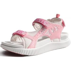 KuaiLu Sandales Randonn&eacute;e Femmes Sport d'ext&eacute;rieur Confortable Marche Orthopedique R&eacute;glables Cuir &eacute;t&eacute; Ouverte Trekking Sandale Randonnee L&eacute;ger Antid&eacute;rapante Soutien Vo&ucirc;te Plantaire RoseBlanc 37 (KUAILU-XYL, neuf)