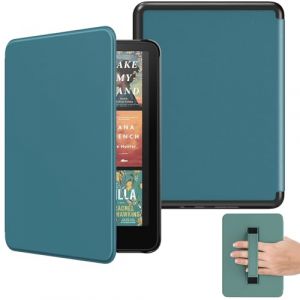 MoKo &Eacute;tui Compatible avec 7" Kindle Paperwhite(12e G&eacute;n&eacute;ration-2024) et Kindle Colorsoft Signature Edition 2024, Etui l&eacute;ger avec Dragonne Auto Wake/Sleep pour Kindle Paperwhite 2024, Bleu Vert (Amoi Channel, neuf)