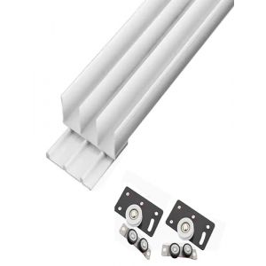 Kit de rail pour porte coulissante - Rail pour trois portes pour garde-robe et cloison de pi&egrave;ce (haolingjie, neuf)