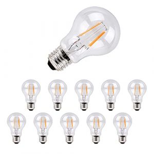 Metrix Lot de 10 ampoules LED à filament E27 - 6 W - 660 lm - Blanc chaud - Économie d'énergie - 3000 K - Équivalent de 60 W (Metrix International, neuf)