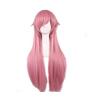 HBYLEE - Yuno Gasai Cosplay Futur Journal Cosplay Femmes Perruque longue droite rose Cosplay Anime Cosplay Perruque synthétique résistante à la chaleur [Couleur : rose] (?????, neuf)