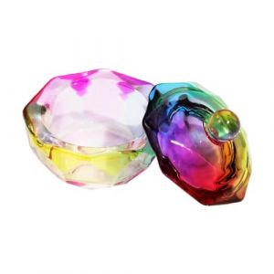 Ongles Verre Artificiel Bol &agrave; Dapp&eacute;e en Cristal Ongles Art Capsule avec Liquides &agrave; Ongles en Forme de C&oelig;ur Tasse Cristal Liquide Acrylique Poudre Poudre d'Ongles en Forme de C&oelig;ur Tasse pour Salon (LINLINOK, neuf)