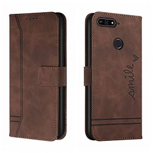 Bravoday Coque pour Huawei Y7 2018 / Y7Prime 2018 / Enjoy 8 / Nova 2 Lite/Honor 7C, Etui Cuir avec Magnetique, Flip Pochette Housse pour Huawei Y7 2018 Protection, Marron (Bravoday, neuf)