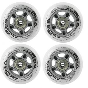 Lot de 4 roues Inliner, pour patinage de loisirs, en polyur&eacute;thane 76 mm / 82A, avec 8 roulements ABEC7 Nils. (DakoSport, neuf)