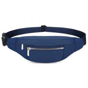 QUKUDS Sac Banane Homme Imperm&eacute;able Sacoche Banane et Sangle R&eacute;glable,Unisexe Sac Banane pour Homme Femme Voyage Randonn&eacute;e Pochette Ceinture (Bleu) (JUHua, neuf)