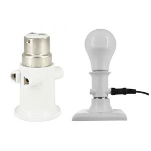 FExYinz 2 pièces par paquet adaptateur de douille de lampe prise B22 conversion en prise de courant et prise E27 (Led-tech, neuf)