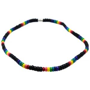 Collier Rasta Jamaique bob Multicolor Ciel Homme Femme Collier Surf Surfeur 45cm Long Bois (destockandco (vendeur francais), neuf)