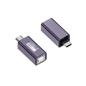 Adaptateur Micro USB mâle vers MIDI Femelle, Adaptateur d'imprimante Micro USB vers USB B, adapté aux imprimantes, synthétiseurs de piano électrique MIDI et autres appareils Micro USB (2 pièce) (JA&FU, neuf)