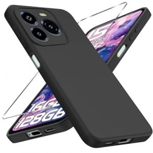 LYJERRY Silicone Coque avec Verre tremp&eacute; Compatible avec OUKITEL C65 Pro/OUKITEL C65 Etui,Noir Souple Housse Pochette Gel Fine pour OUKITEL C65 Pro/OUKITEL C65 Coque avec Film ecran (HappyAmz, neuf)