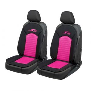 Walser Car Comfort S-Race Lot de 2 coussins de siège de voiture universels pour sièges avant Rose/noir (WALSER - Le meilleur pour votre voiture, neuf)