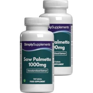 Saw Palmetto 1000 mg | Extrait de Serenoa Repens | Complément Alimentaire Naturel à Haute Puissance | 360 Comprimés Végétaliens | Format 3 Mois | SimplySupplements (SimplySupplements, neuf)