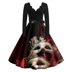 TOFOTL Robe Medievale Femme D&eacute;guisement Carnaval Annee 80 Indien Ann&eacute;e 2000 Mignon D&eacute;guisement Carnaval Medievale Renaissance Disco Venitienne Duo Tenue Disco Femme Rouge XXL (TOFOTL✈8-21 Jours Arrivent, neuf)