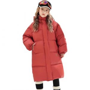 Lengender Doudoune Surface Brillante Manteau Fille Chaud Blouson Hiver Automne Parka à Capuche Fausse Fourrure Veste de Sport Ski Neige (FR/ES, Numérique, 160, Taille normale, B Rouge) (FindPitaya, neuf)