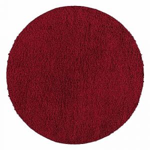 Teppium Tapis Salon Moderne Adulte Tapis Chambre Rouge 120 cm Rond - Shaggy Tapis Poil Long Salle de S&eacute;jour Concevoir Unicolore Tapis Moelleux et Doux - Tapis Cuisine Moquette Salon (Teppium, neuf)